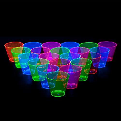 50 Pack Neon Plastic Cups - 9 oz Assorted Party Tumblers for Events & Celebrations