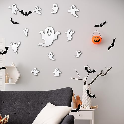 Halloween Wall Decor Ghost & Bat Stickers 3D Window Decals - Halloween1