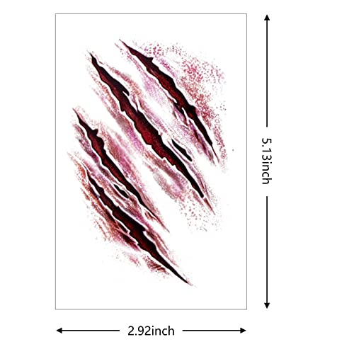 Halloween Scar Temporary Tattoos 154pcs Waterproof Fake Wounds & Vampire Bites