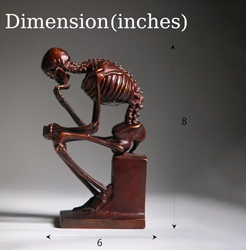 Bronze Skeleton Thinker Sculpture Halloween Halloween Art Home Decor