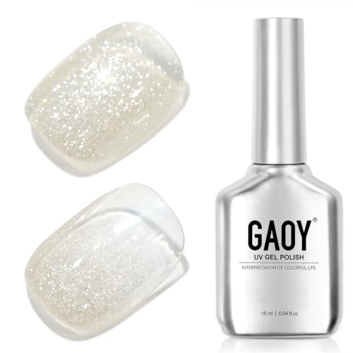 GAOY Glitter Gel Nail Polish Snowblind 16ml Pearl Effect, Long-Lasting
