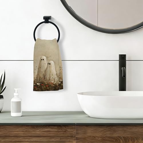 Halloween Ghost Kitchen Hand Towels - 16x24in Decorative Dish Towels - Ghost Towel Variation