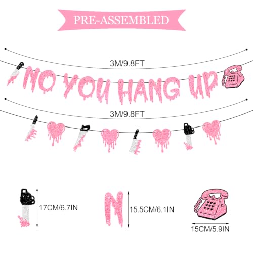 Halloween Scary Movie Night Banner Set - Glittery Party Decorations