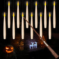 Floating Candle Set with Remote & Timer - Halloween Decor, 12 Pieces, Flickering White Light