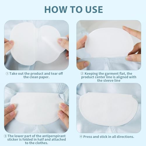 Armpit Sweat Pads for Women and men, Underarm Sweat Pads can Easily Absorb Sweat and Neutralize Odors, Individually Packaged Sweat Pads for Under Arms Stay Confident (100 Count (Pack of 1))