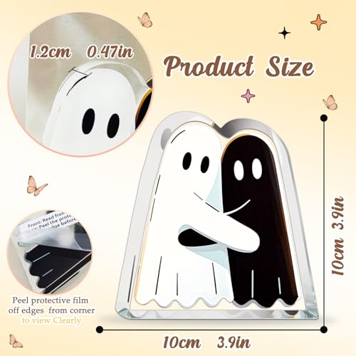 Halloween Ghost Acrylic Decoration - Heartwarming Embrace, Transparent Variation