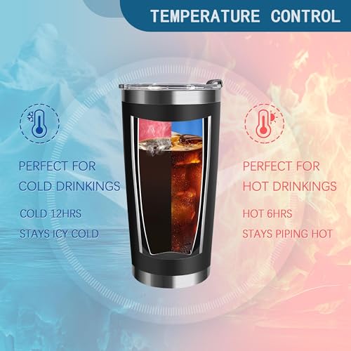Black 20oz Cthulhu Octopus Stainless Steel Tumbler with Lid - Unique Design