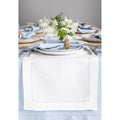 Solino Home 100% Linen Table Runner White 14x108in Classic Hemstitch Variation 01