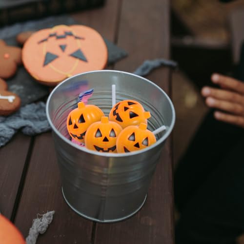 Mini Halloween Pumpkin Candy Holders - 12 Pack Plastic Trick-or-Treat Boxes