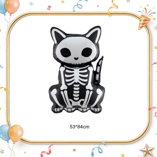 Halloween Skeleton Dog Foil Balloons Set - Pink Skull & Star Decorations