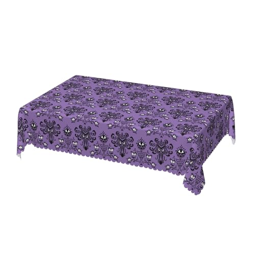 Haunted Mansion Square Water-Resistant Tablecloth 54x72in - Spill-Proof Washable Polyester