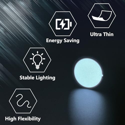 White 1.18 Inch LED EL Panel for DIY Costumes, Rave & Halloween Masks - Creative Lighting