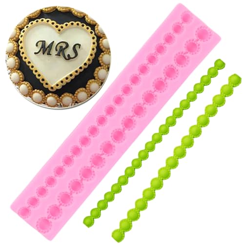 Pearl Chain Cake Border Mold Silicone Fondant Decorating Tool D Style
