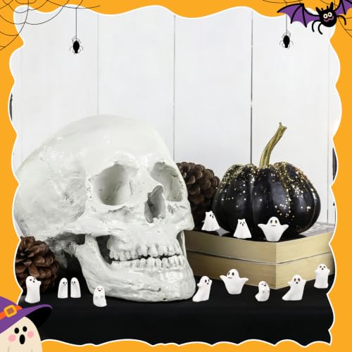 Mini Ghost Figurines Set - Halloween Resin Decorations, 60 Pieces