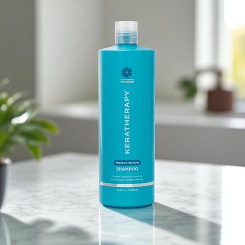 KERATHERAPY Moisture Shampoo - Keratin Infused Anti-Frizz Formula for Oily Scalp & Dry Ends | 33.8 fl. oz.