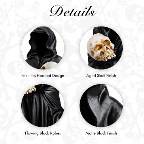 Halloween Gothic Resin Grim Reaper Figurines Set - Dark Tabletop Decor, 3 Pieces