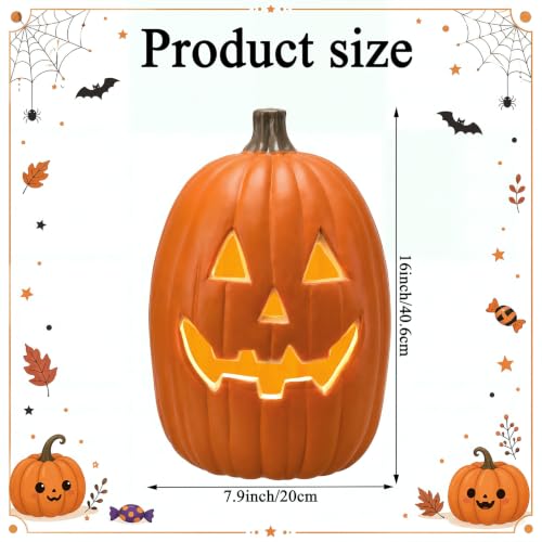 16-Inch LED Jack O Lantern Halloween Pumpkin Lantern - Light Up Decor