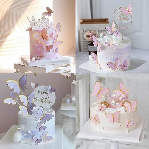 Butterfly Cupcake Toppers 3D Multicolor Cake Decorations Party Supplies