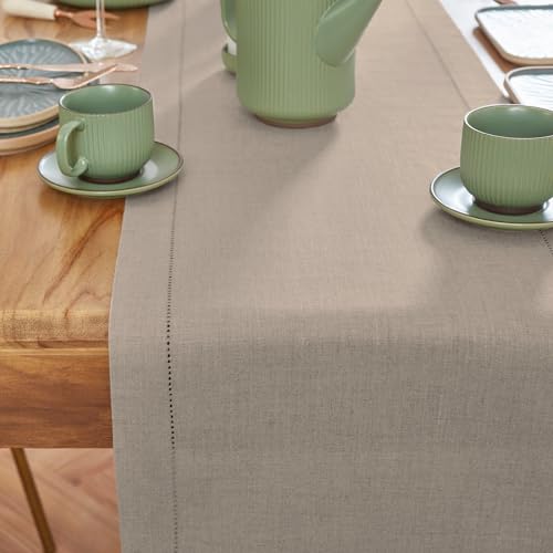 Pure Linen Table Runner 14 x 72 Inches Natural Medium Weight Handcrafted