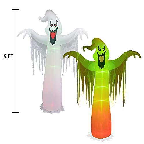 9 FT Halloween Inflatable Ghost with LED Lights Outdoor Yard Decoration