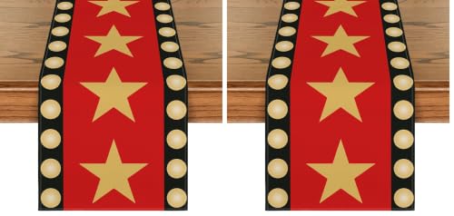 Red Movie Theme Table Runner 13x72 Inch Pack of 2 - Home Party Decor