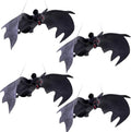 Halloween Hanging Bats Decor Set - Realistic Rubber Flying Bats for Indoor & Outdoor Spooky Atmosphere