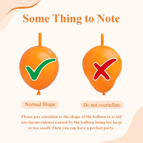 Orange Linking Balloons - 6 Inch Latex Party Chain Set, 100pcs - Fall Link Balloons