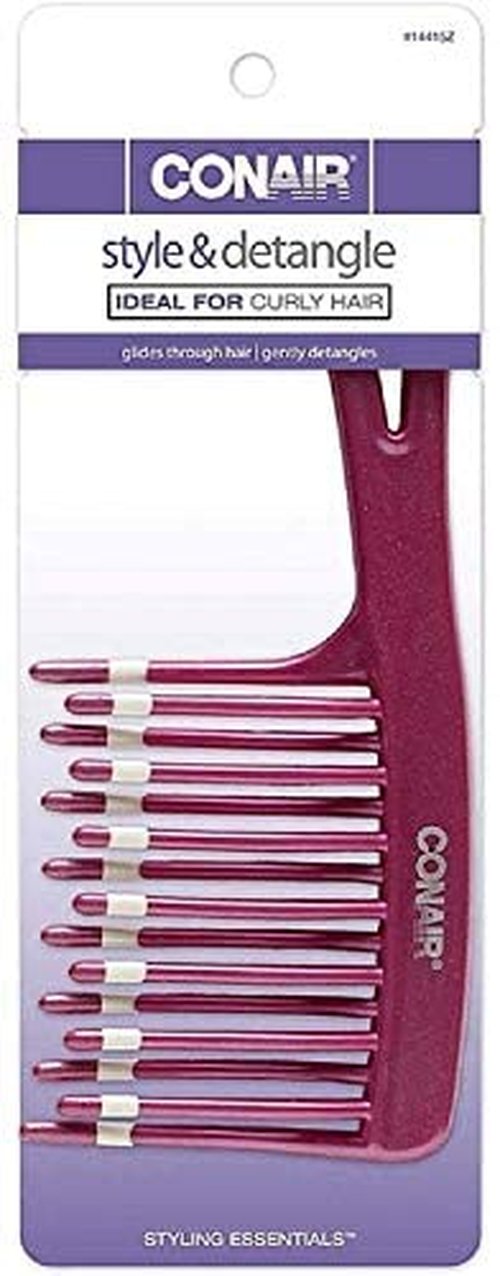 Conair Style & Detangle Comb - Effortless Hair Styling Tool | Pack of 3 Comb Set