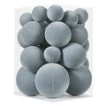Velvet Christmas Ornaments Set 38Pcs Flocked Shatterproof Holiday Decorations - Gray Blue