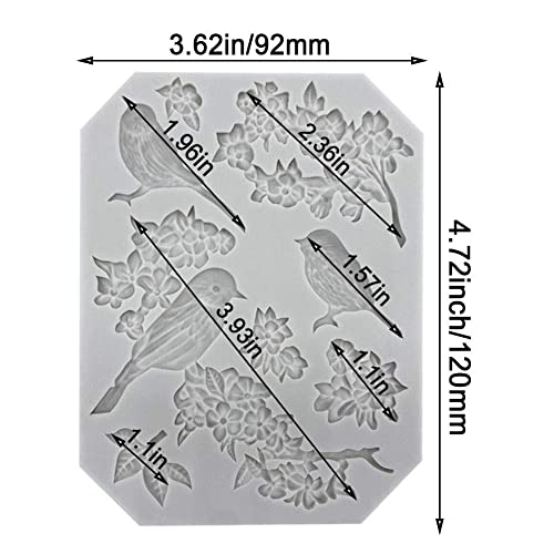 Silicone Fondant Mold 3 Pack - Rose, Bird & Butterfly Stems for Cake Decoration