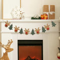 Christmas Reindeer Banner with Felt Garland Holiday Wall Decor Indoor Party Decorations