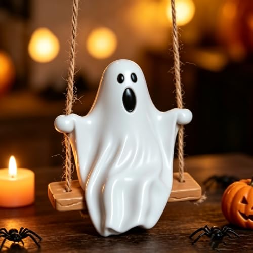 Halloween Ghost Car Ornament - Swinging Resin Hanging Decoration - Style 2
