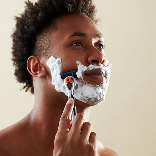 Men's 5-Blade Razor with Lubrication & Beard Trimmer - Hypoallergenic, Pivoting Head