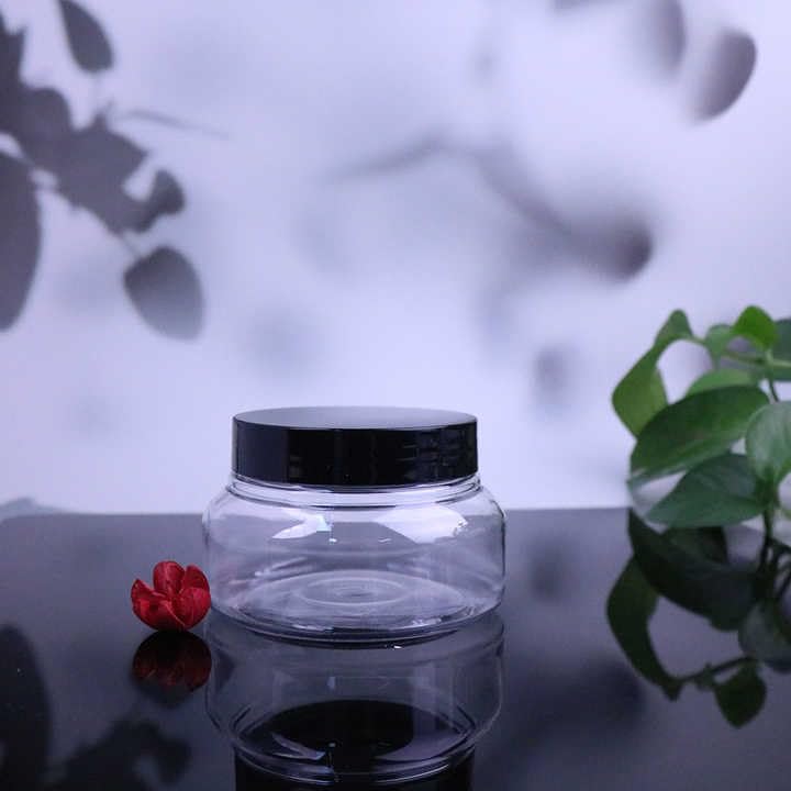 Zentriqlla 24 Pack 5 Oz Plastic Jars with Black Lids, BPA Free Clear Body Scrub Containers, Empty Round Samples Jars for Sugar Scrub, Lotion, Body Butter, Cream