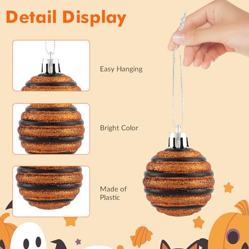 Halloween Tree Decorations Set - 61 Shatterproof Ornaments for Indoor Outdoor Holiday Decor