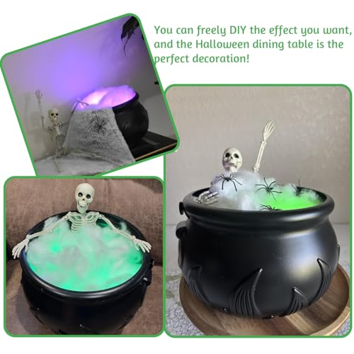 Halloween Witch's Cauldron Decoration with Skeleton & LED Lights - Indoor & Outdoor Party Decor