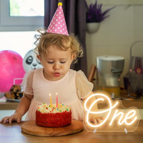 First Birthday Neon Sign LED Light - Warm White Table Decor - Variation of THIS listing