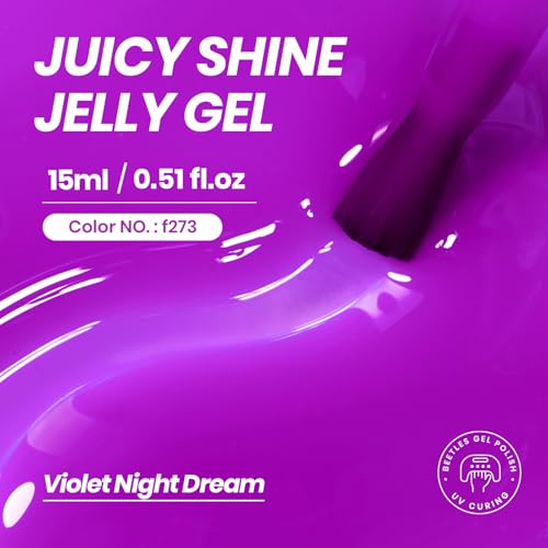 Sheer Purple Jelly Gel Nail Polish - 15ML for Long-Lasting Manicure - Variation J - Violet Night Dream
