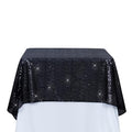 Black Sequin Tablecloth 50x50 Inch Square - PartyDecor for Events & Parties
