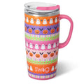 Travel Mug with Handle & Lid - 22oz Insulated Halloween Trick or Treat Pattern