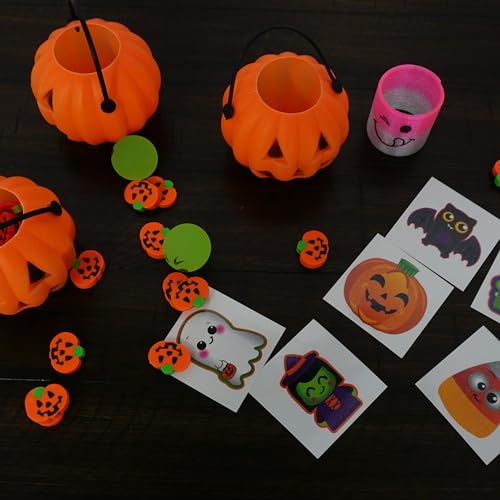 Mini Halloween Pumpkin Buckets 24 Pack - Trick or Treat Candy Holders for Kids