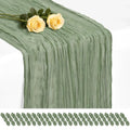 Sage Green Cheesecloth Table Runner 17x108 Inches - 24 Pack, Boho Home Decor