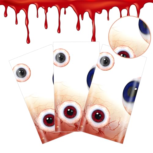 Halloween Bloodshot Eyeball Tablecloths - Disposable Party Cover, 2 Pack, 43x71in