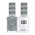 DND Gel Nail Polish Duo Snow Way! Iridescent Silver Glitter Set - 0.5 Fl Oz
