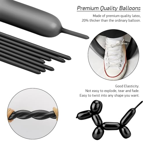 Black Long Balloon for Balloon Animals & Party Decorations - 260 pcs