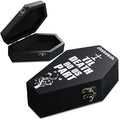 Halloween Wooden Coffin Ring Box Black Gothic Wedding Decor - Bearer Gift