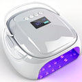 Rechargeable UV LED Nail Lamp - Portable Cordless Gel Dryer with Auto Sensor & 4 Timer - Silver