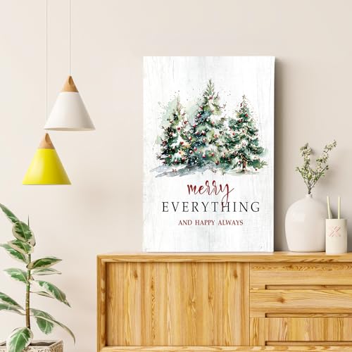 Christmas Tree Wall Art Decor Canvas Framed 16x24 - Merry Everything
