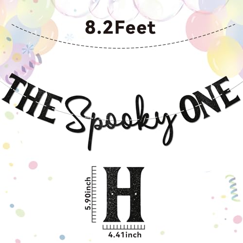 Halloween First Birthday Banner - Spooky Ghost Glitter Party Decorations