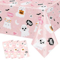 Light Pink Pastel Halloween Tablecloths - 3 Pack Spooky Party Cover
